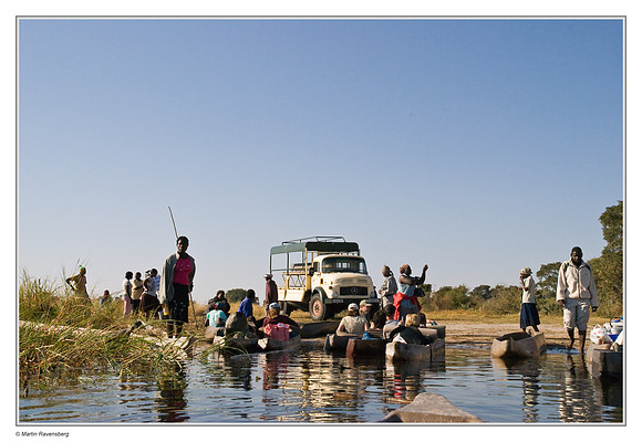 Traveling by mokoro's in the Okavango Delta - Botswana