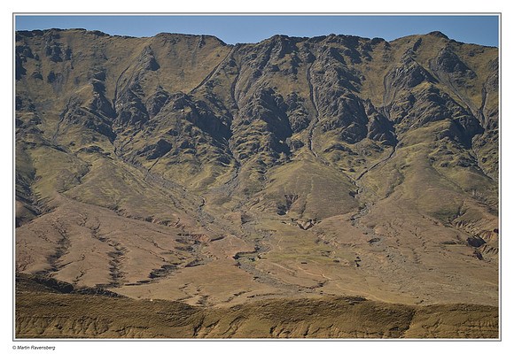 Erosion by precipitation on the mountain-slops