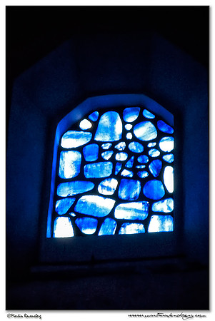 A stained glass window of the Iglesia de Santiago Cathedral, built in the 1524.