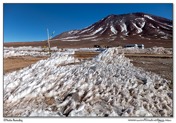 Wind blown snow remains at the Bolivean border station