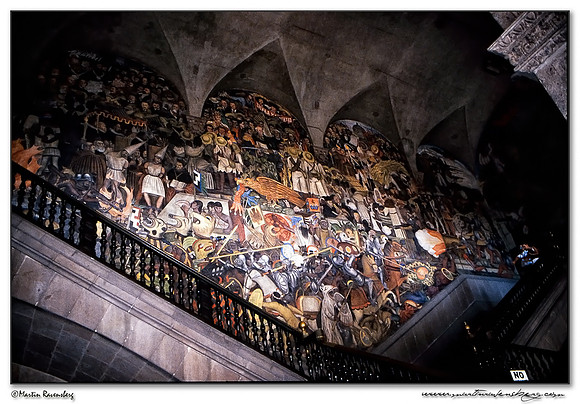 Part of Diego Rivera's mural depicting Mexico's history at the National Palace in Mexico City
