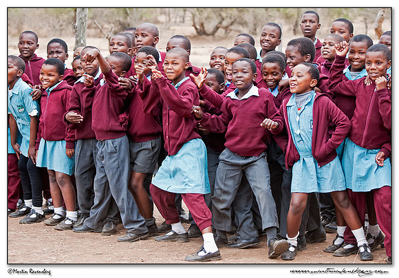 Schoolchildren at the Hlane Royal National Park