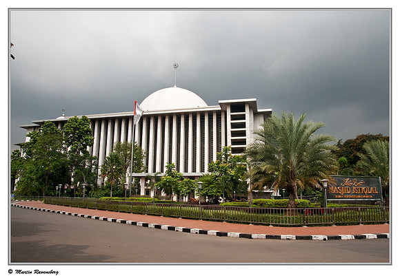 The alabaster marbled Masjid Istiqlal (mosque) in Jakarta