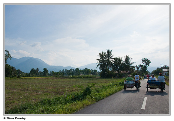 Motorized becak (rickshaw) trip around the village of Bukit Lawang and surroundings.