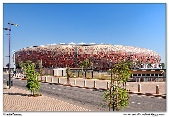 The Soccer City Stadium in Johannesburg.