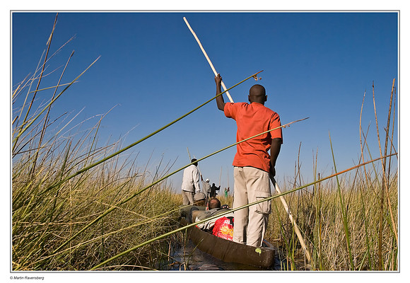 Traveling by mokoro's in the Okavango Delta - Botswana