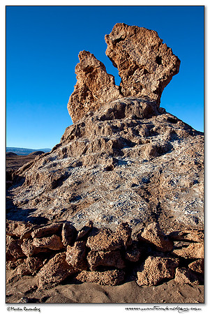 Las Tres Marias, natural salt sculpture rock formation in the Valle de la Luna (The Moon Valley) near San Pedro de Atacama
