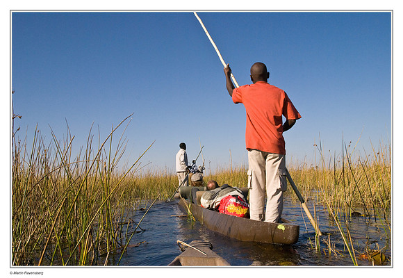 Traveling by mokoro's in the Okavango Delta - Botswana
